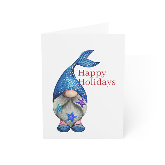 Mermaid Gnome Holiday Cards