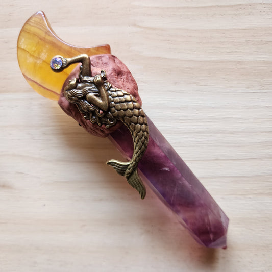 Fluorite Mermaid Wand