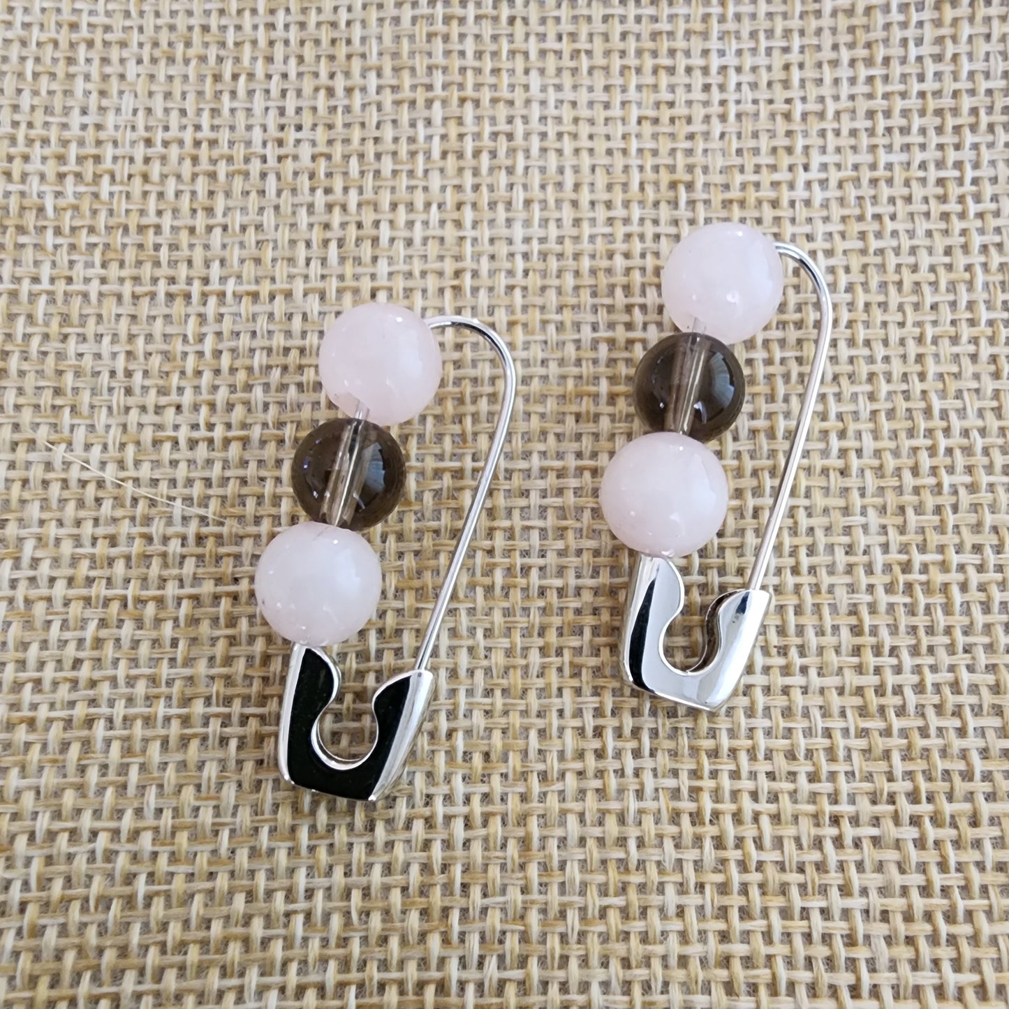 Safety Pin Crystal Earrings