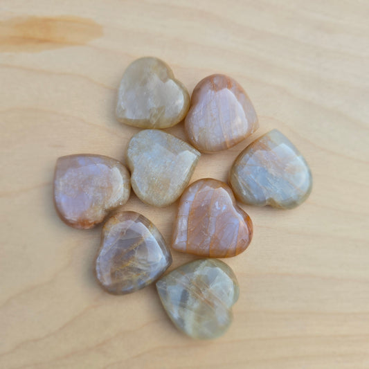 Peach Moonstone Heart