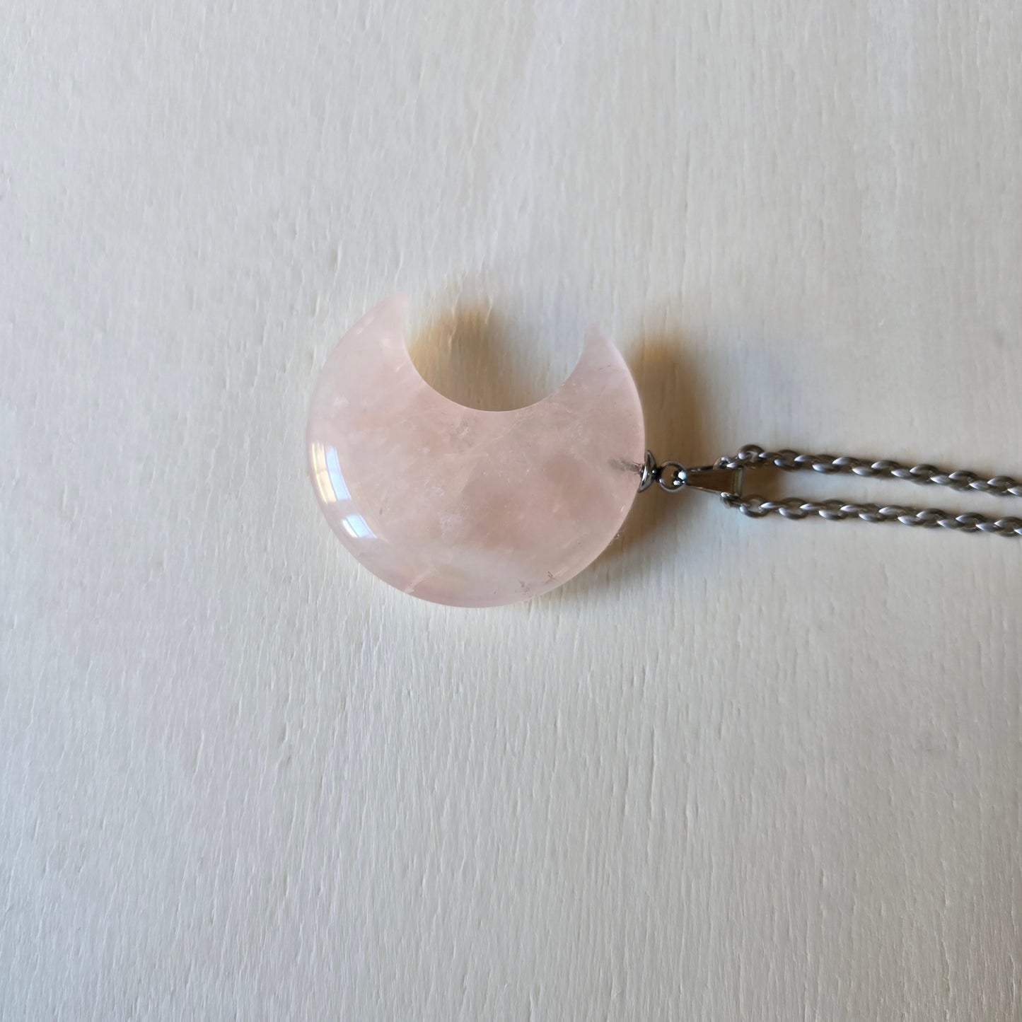 Rose Quartz Moon Necklace